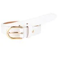 Produktbild: MIRROSI Ledergürtel Damen Herren Gürtel, Made in Italy, 3cm breit (Weiß (Goldene Schnalle), 90cm)