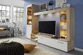 Produktbild: trendteam Anbauwand Wohnwand Eiche Sägerau hell mit Weiß - Wohnzimmer 240x185x41