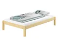 Produktbild: ERST-HOLZ Massivholzbett Breites Einzelbett ohne Kopfteil Kiefer 120 x 200 mit Rost, Kiefer farblos lackiert