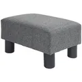Produktbild: HOMCOM Sitzhocker Hocker mit Leinenoptik Moderner Fußhocker Polsterhocker Ottomane für Schlafzimmer, Wohnzimmer, Dunkelgrau