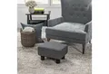 Produktbild: HOMCOM Fußhocker Sitzhocker Hocker mit Leinenoptik (Moderner Polsterhocker, 1 St., Ottomane für Schlafzimmer, Wohnzimmer), 40 x 30 x 24 cm, Dunkelgrau