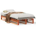 Produktbild: vidaXL Massivholzbett ohne Matratze Wachsbraun 90x190 cm Kiefernholz