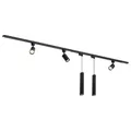 Produktbild: Qub Focus III 1-Phasen Led Schienensystem Komplettset - 200cm - Set 3 Spots und 2 Pendelleuchten - 2x 1m Licht Schienensystem - I-Form - GU10 & LED-Kompatibel - Erweiterbar & flexibel - Schwarz