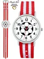 Produktbild: Pacific Time Quarzuhr Kinder Armbanduhr analog Mädchen Jungen Fußball Fan Sport, Wechselarmband Mix and Match - Gratis Versand