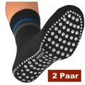 Produktbild: Cocain underwear ABS-Socken 2 Paar warm ABS Stopper Noppen Socken Anti Rutsch Socken Damen Herren (2-Paar) gummierte Noppen grau 35-38