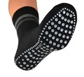 Produktbild: Cocain underwear 2er Pack Damen & Herren Socken mit ABS Noppen, ohne Gummi, Thermo Socken Frottee, Anti Rutsch Socke, Stoppersocken, anthrazit, Gr. 35/38
