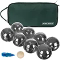 Produktbild: Boule Spielset mit 8 Metallkugeln + Holzkugel & Maßband im Transportkoffer – ...