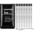 Produktbild: RUNFENG Kugelschreibermine 10 Stück 98 mm 1,0 mm M Schwarz Metall Großraumminen