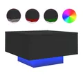 Produktbild: vidaXL Ablagetisch, Couchtisch mit LED-Leuchten Schwarz 55x55x31 cm