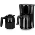 Produktbild: Emerio Kaffeemaschine mit doppelter Thermokanne – 1 L Filterkaffee – 8 Tassen – Tropf-Stopp-System – auch für Camping geeignet – CME-125... - Schwarz