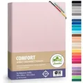 Produktbild: leevitex® Spannbettlaken Premium 170g/m2, Gummizug: rundum, schwer und dick, 100% Jersey-Baumwolle, auch Boxspringbett geeignet rosa 140 - 160 cm x 200 - 220 cm