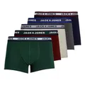 Produktbild: JACK & JONES Herren Unterhosen Shorts Boxershorts Trunks 5er Pack, Farbe:Mehrfarbig, Wäschegröße:2XL, Artikel:-DGM/sea Moss/Port Royale/Navy Blazer/LGM