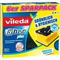 Produktbild: Vileda Spülschwamm Glitzi Plus Sparpack, mit Griffrille und Scheuerseite, 6 Stück