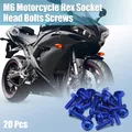 Produktbild: 20 Stück M6 Innensechskant Verkleidungsschrauben Klemmen Motorrad Blau