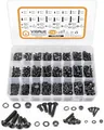 Produktbild: VIGRUE 1744PCS M2 M3 M4 M5 Schrauben Set,Kohlenstoffstahl Schwarz und Muttern Unterlegscheiben Rund-Knopfkopf Linsenkopf Innensechskant mit Schraubenschlüssel Gewindeschrauben