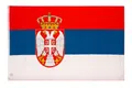 Produktbild: PHENO FLAGS Flagge Serbien Flagge 90 x 150 cm Serbia Serbische Fahne Nationalflagge (Hissflagge für Fahnenmast), Inkl. 2 Messing Ösen