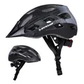 Produktbild: Dunlop Fahrradhelm mit Licht - Fahrradhelm Damen und Herren - Verstellbar von 55 bis 58 cm - Fahrrad Helm Größe M - mit LED-Beleuchtung - 3 Lichtmodi - Schwarz