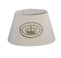 Produktbild: Dirk Davids Leuchten GmbH Lampenschirm Lampenschirm in Oval Leinen Beige gestickte Krone in Braun 25-15-16cm, Gestickte Krone in Braun