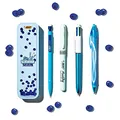Produktbild: BIC 978217 Stifte Set in Metallbox: 1 Kugelschreiber, 1 Textmarker, 1 Tintenroller und 1 Druckbleistift, My Summer Collection Blau, 4 Stück (1er Pack)