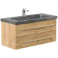 Produktbild: POSSEIK Waschbecken mit Unterschrank YAMO 100 eiche gold 100,0 x 45,0 x 50,0 cm