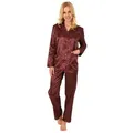 Produktbild: Normann Pyjama Langer Satin Pyjama, durchgeknöpft - 61509 rot 36/38