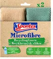 Produktbild: Spontex Microfibre Recyclingfasern, Mikrofasertücher mit 55% Recyclingfasern, hohe Saugfähigkeit, vielseitig einsetzbar, 30 x 30 cm, 2er Pack