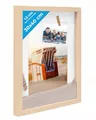 Produktbild: PHOTOLINI 3D Bilderrahmen zum Befüllen 30x40 Natur groß, 1,5 cm tiefer Objektrahmen mit Glas, tiefer Bilderrahmen 30x40 Holz MDF mit Passepartout, Dicker 3D Rahmen befüllbar für Gegenstände Geschenk