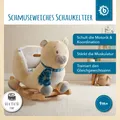 Produktbild: Bieco Plüsch Schaukeltier Eisbär Lars | 60 cm | Kinder Schaukelstuhl mit Sicherheitsgurt | Baby Schaukel | Schaukel Kleinkind | Schaukeltier Baby | Baby Schaukelwippe ab 9 Monate | Schaukelpferd Holz