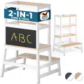 Produktbild: DeubaXXL DE Lernturm Barn Weiß/Natur Kiefernholz 93x51x50cm 109556