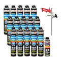 Produktbild: Isolbau B2 Dämmstoffkleber SET - 15 x 750 ml Perimeterkleber, 1 x PU-Schaum-Reiniger & 1x Schaumpistole für EPS & XPS-Platten - 1K PU-Klebeschaum für Dämmung und Isolieren