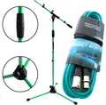 Produktbild: keepdrum MS106 GR Mikrofonständer Grün + 6m XLR Kabel Grün