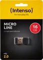 Produktbild: Intenso USB 2.0 Stick 16GB, Micro Line, schwarz (R) 16.5MB/s, (W) 6.5MB/s, Retail-Blister 3500470