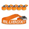 Produktbild: Alubox Spanngurt mit Klemmschloss 25mm breit orange Belastbarkeit 250kg Zurrgurt - Länge 4,5m - 6 Stück