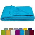 Produktbild: KiGATEX Frottee-Decke aus 100% Baumwolle - Sommer-Decke, Tagesdecke, Bettdecke, Strandtuch - Waschbar - Öko-Tex Zertifiziert - 150x200 cm - Ocean