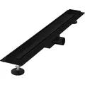 Produktbild: Luxebath - Duschrinne 70 Cm 2in1, Befliesbar, Extra Flach, Edelstahl, Schwarz, Doppelseitige Bodenablauf, Komplettset Bodenbefestigung, Duschablauf, Siphon Mit Geruchsstop, Haarsieb, Ablaufrinne Dusche