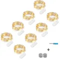 Produktbild: NEXVIN 3 Meter 30 LED Lichterkette Batterie Kupfer Drahtlichterkette Warmweiß, 8er Stück Micro Lichterkette Batteriebetrieben Lichter Flasche Dekoration (Kommen mit 6 Ersatzbatterien)
