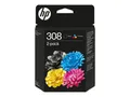 Produktbild: HP 308 - 2er-Pack - Schwarz, Gelb, Cyan, Magenta