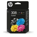 Produktbild: HP Original 308 2er Pack Druckerpatrone 3-farbig C/M/Y (6L6S6UE) Instant Ink