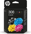 Produktbild: HP 308 2er-Pack Schwarz Gelb Cyan Magenta original Box Tintenpatrone für P/N: 714L9B#686 (6L6S6UE)