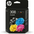 Produktbild: HP 308, 2x Schwarz+dreifarbig, Tintenpatrone