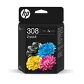 Produktbild: HP 308 2er-Pack Schwarz Gelb Cyan Magenta original Box Tintenpatrone für PN