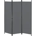 Produktbild: Raumteiler Huesca 3-teilig 150x171 cm Paravent Trennwand 3-tlg. Sichtschutz Stellwand Spanische Wand Dunkelgrau - Dunkelgrau