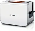 Produktbild: BOSCH Toaster Styline TAT8611N, integrierter Brötchenaufsatz, Liftfunktion, 860 W, Auftaufunktion, Abschaltautomatik, Brotzentrierung, Edelstahl/weiß