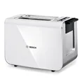 Produktbild: Bosch Toaster Styline TAT8611N, integrierter Brötchenaufsatz, Liftfunktion, Auftaufunktion, Abschaltautomatik, Brotzentrierung, 800 W, Edelstahl/weiß
