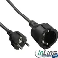 Produktbild: InLine Schutzkontakt-Verlängerungskabel - CEE 7/7 - H05VV-F3G1,5 - schwarz - 3m