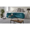 Produktbild: Ecksofa Mit Holzfüßen Matthias Aus Luxusmicrofaser, Blau