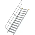 Produktbild: Günzburger Steigtechnik - Treppe 45° Stufenbreite 1.000 Mm 12 Stufen Aluminium Geriffelt - 600352