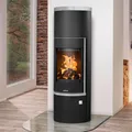 Produktbild: Justus Kaminofen Faro W+ 2.0 Holzofen Schwarz Topplatte Speckstein 7 kW Kamin
