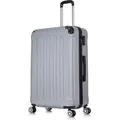 Produktbild: Flexot® F-2045 Koffer Reisekoffer Hartschale Hardcase Doppeltragegriff mit Zahlenschloss Gr. XL Farbe Silber