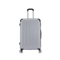 Produktbild: Flexot® Flex-2045 Koffer (16 Farben zur Auswahl) Zwillingsrollen Reisekoffer Trolley Hartschale (XL, Silber)